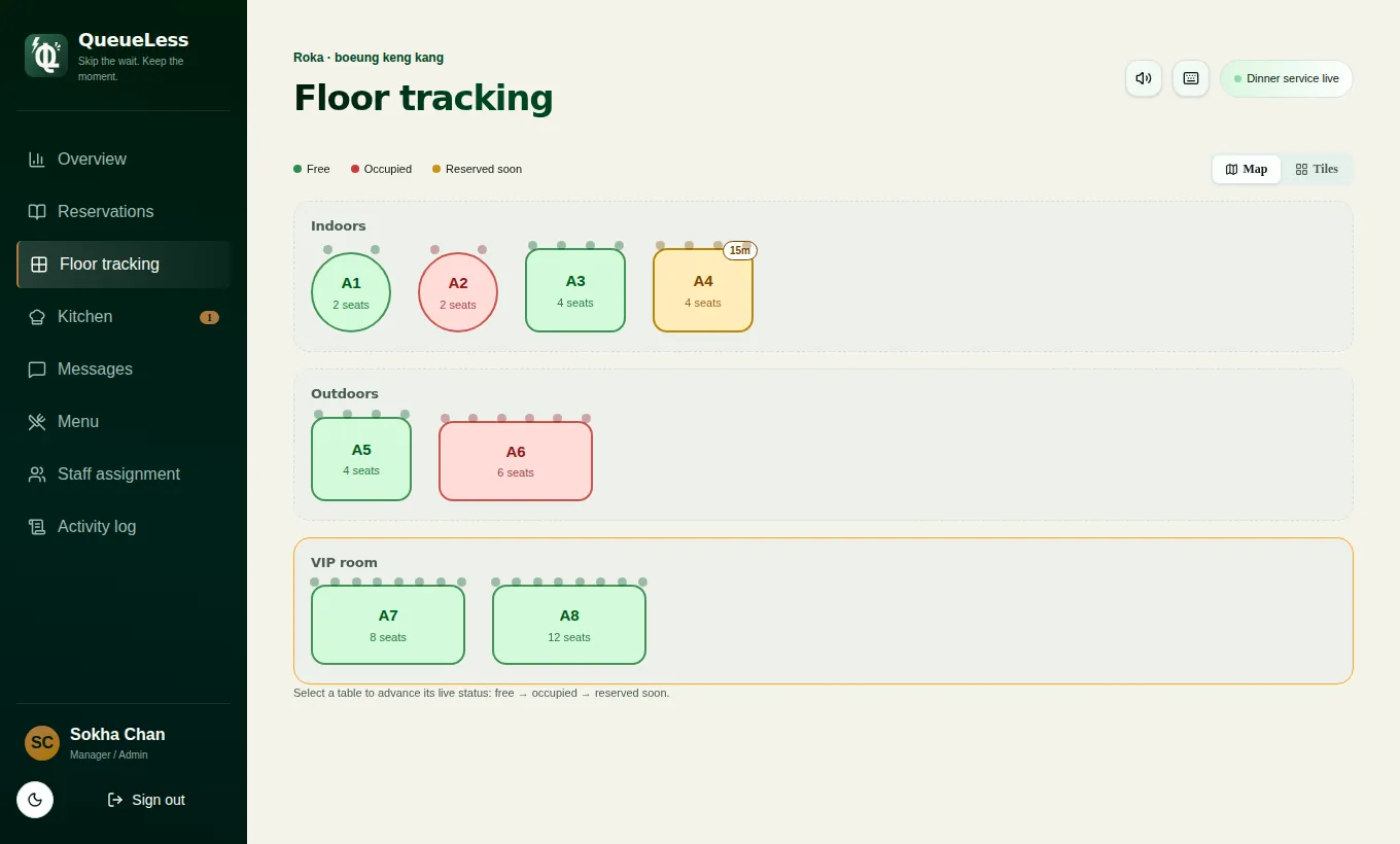 Floor map screen
